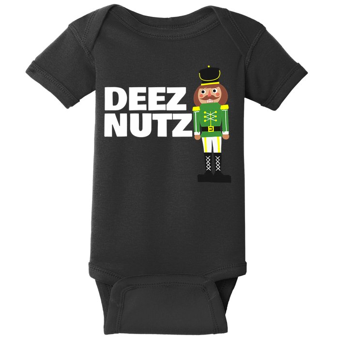 Deez Nuts Funny Christmas Nutcracker Deez Nuts Baby Bodysuit