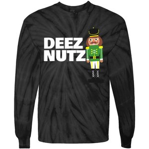 Deez Nuts Funny Christmas Nutcracker Deez Nuts Tie-Dye Long Sleeve Shirt