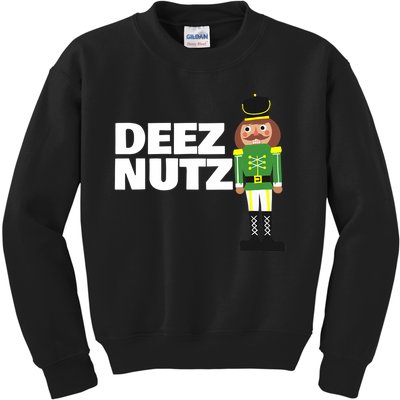 Deez Nuts Funny Christmas Nutcracker Deez Nuts Kids Sweatshirt