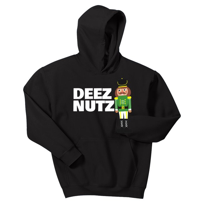 Deez Nuts Funny Christmas Nutcracker Deez Nuts Kids Hoodie