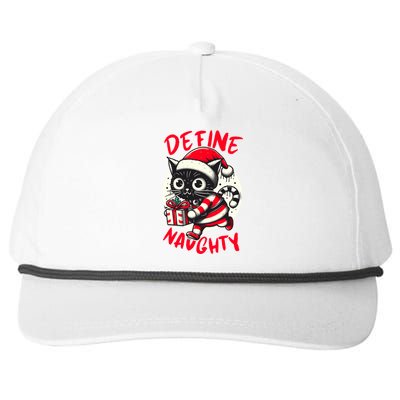 Define Naughty Funny Naughty Cat Christmas Snapback Five-Panel Rope Hat