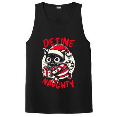 Define Naughty Funny Naughty Cat Christmas PosiCharge Competitor Tank