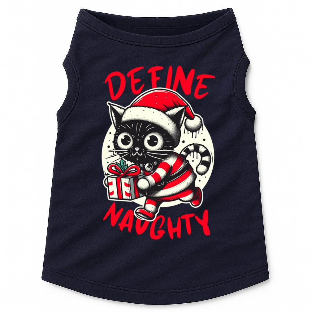 Define Naughty Funny Naughty Cat Christmas Doggie Tank