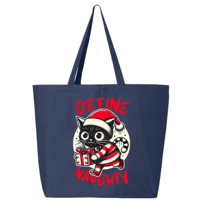 Define Naughty Funny Naughty Cat Christmas 25L Jumbo Tote