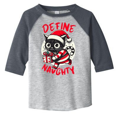 Define Naughty Funny Naughty Cat Christmas Toddler Fine Jersey T-Shirt