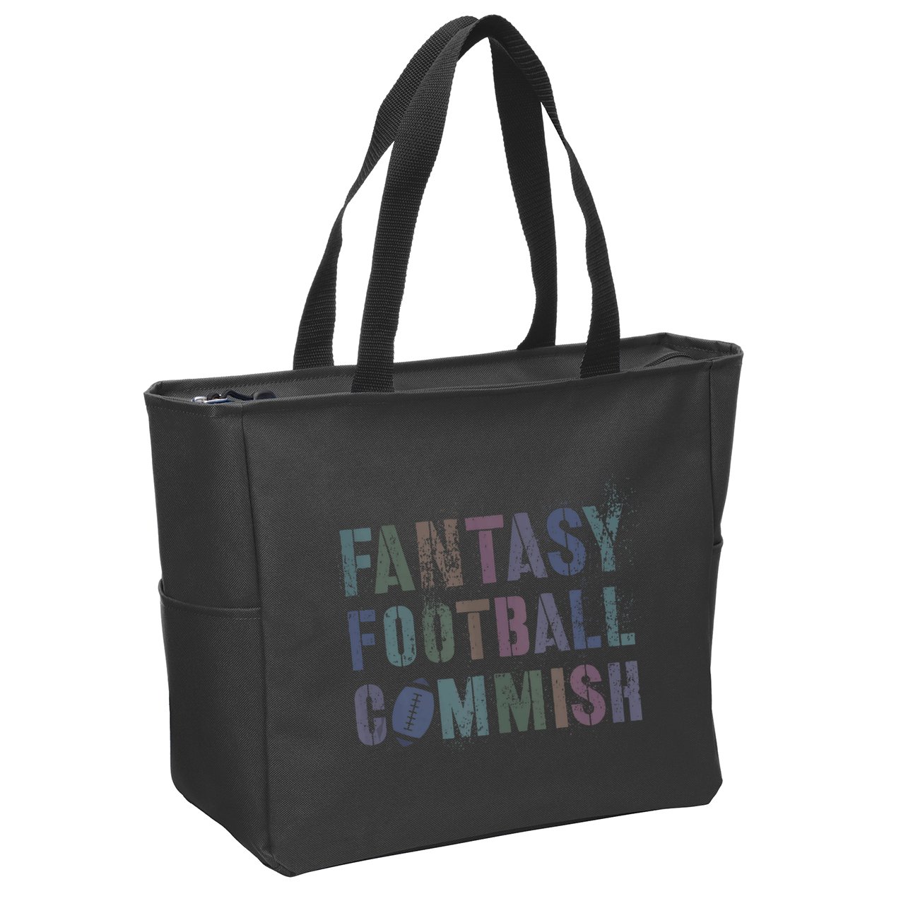Drafting Night Fantasy Football Commish Dibs On Commissioner Zip Tote Bag