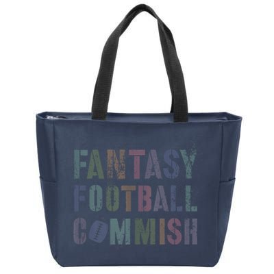 Drafting Night Fantasy Football Commish Dibs On Commissioner Zip Tote Bag