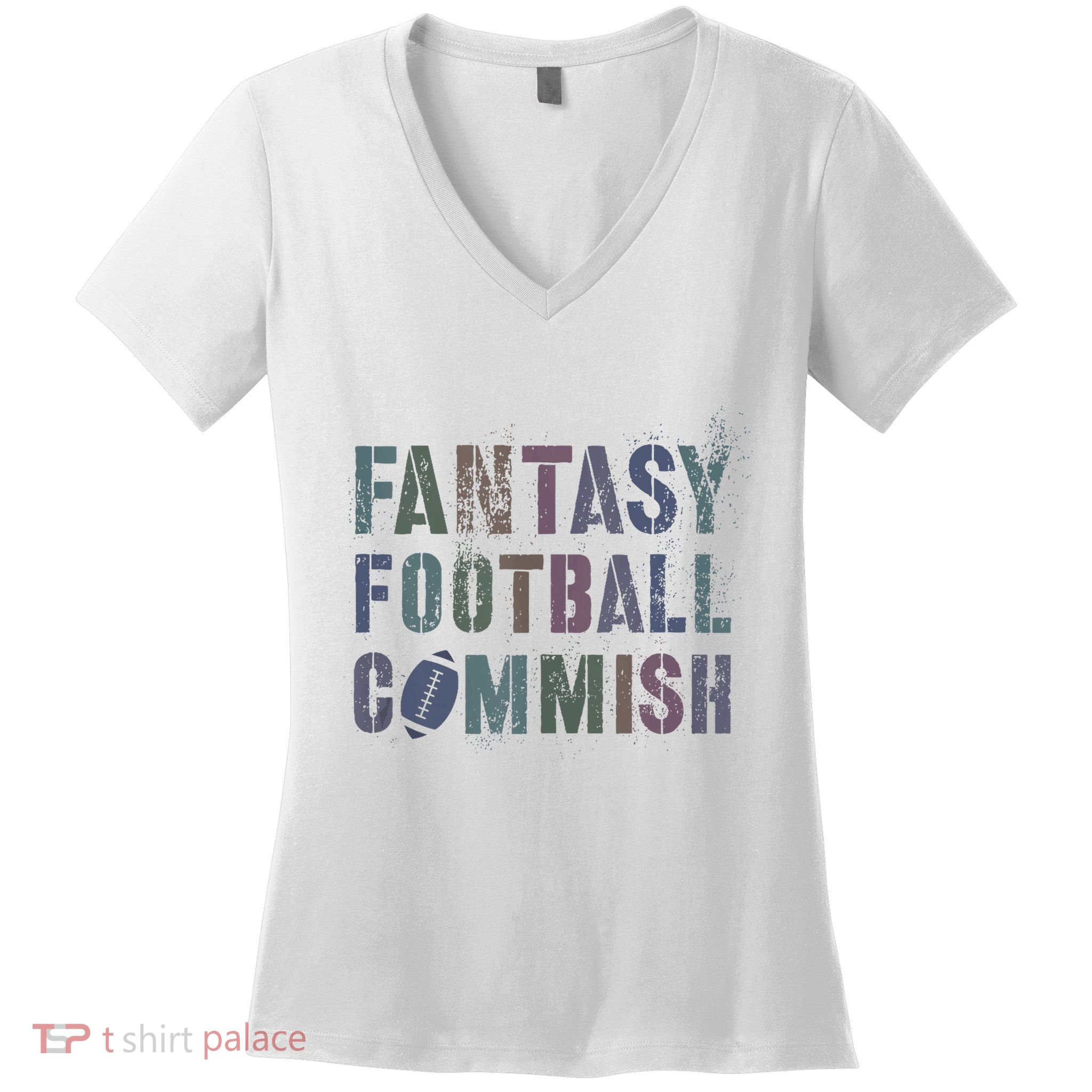 Drafting Night Fantasy Football Commish Dibs On Commissioner Women's V-Neck T-Shirt