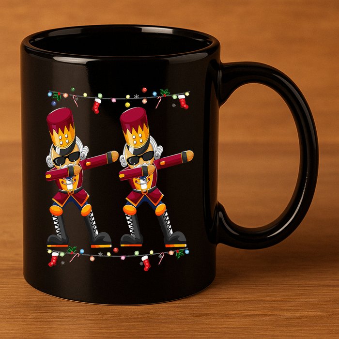 Dabbing Nutcracker Figure Christmas Nutcracker Ballet 11oz C Handle Ceramic Mug