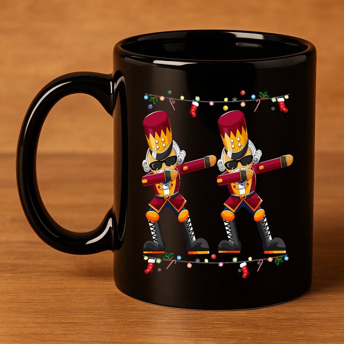 Dabbing Nutcracker Figure Christmas Nutcracker Ballet 11oz C Handle Ceramic Mug