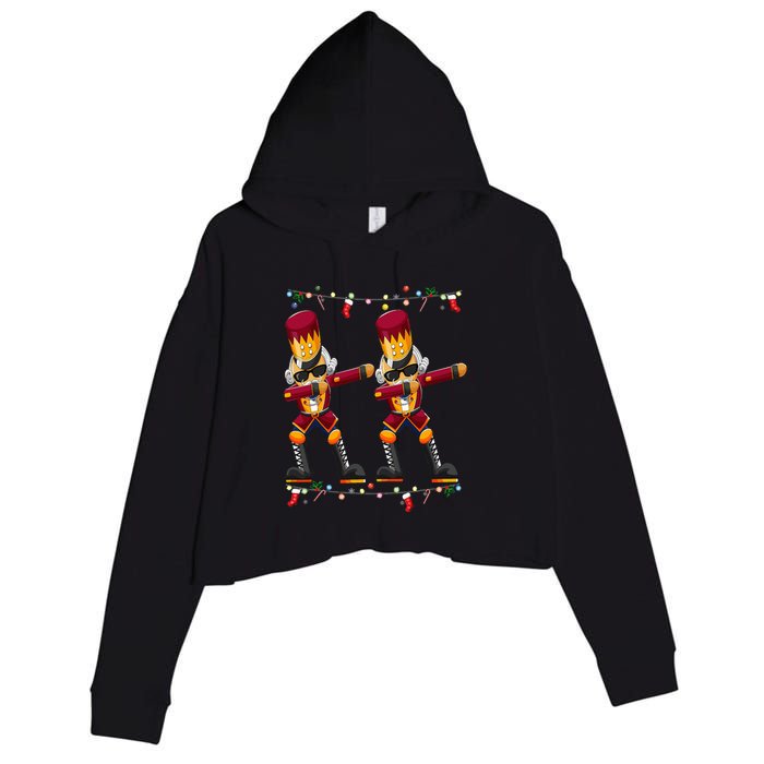 Dabbing Nutcracker Figure Christmas Nutcracker Ballet Crop Fleece Hoodie