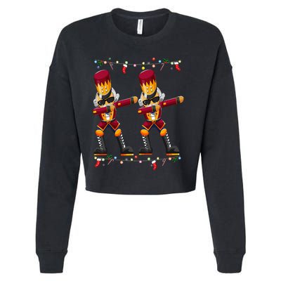 Dabbing Nutcracker Figure Christmas Nutcracker Ballet Cropped Pullover Crew