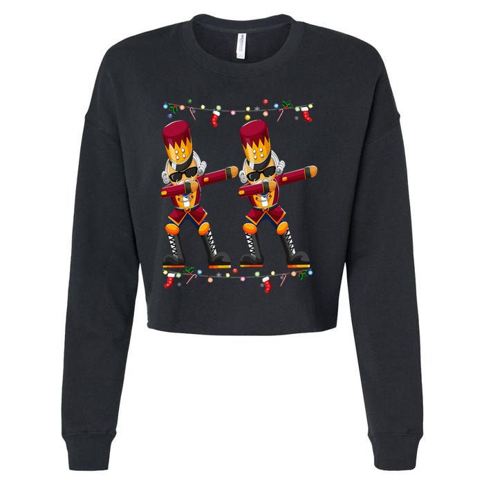Dabbing Nutcracker Figure Christmas Nutcracker Ballet Cropped Pullover Crew