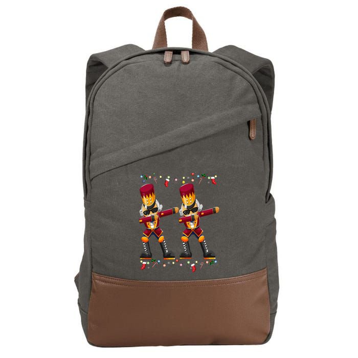 Dabbing Nutcracker Figure Christmas Nutcracker Ballet Cotton Canvas Backpack