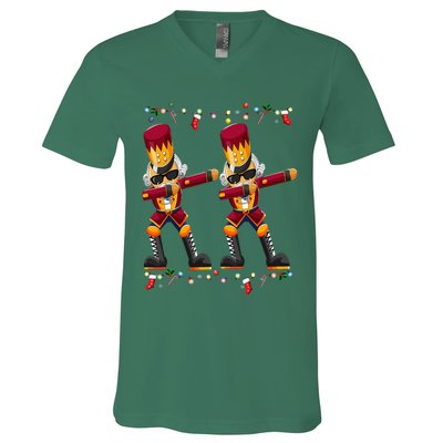 Dabbing Nutcracker Figure Christmas Nutcracker Ballet V-Neck T-Shirt
