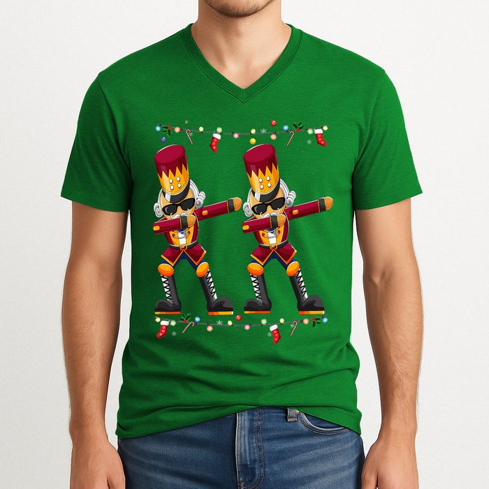 Dabbing Nutcracker Figure Christmas Nutcracker Ballet V-Neck T-Shirt