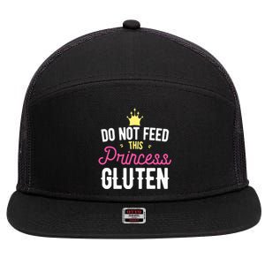 Do Not Feed This Princess Gluten Gluten Free Gift 7 Panel Mesh Trucker Snapback Hat