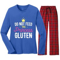 Do Not Feed This Princess Gluten Gluten Free Gift Women's Long Sleeve Flannel Pajama Set 