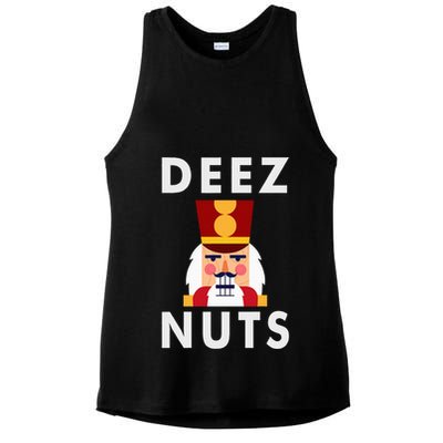Deez Nuts Funny Christmas Nutcracker Ladies PosiCharge Tri-Blend Wicking Tank