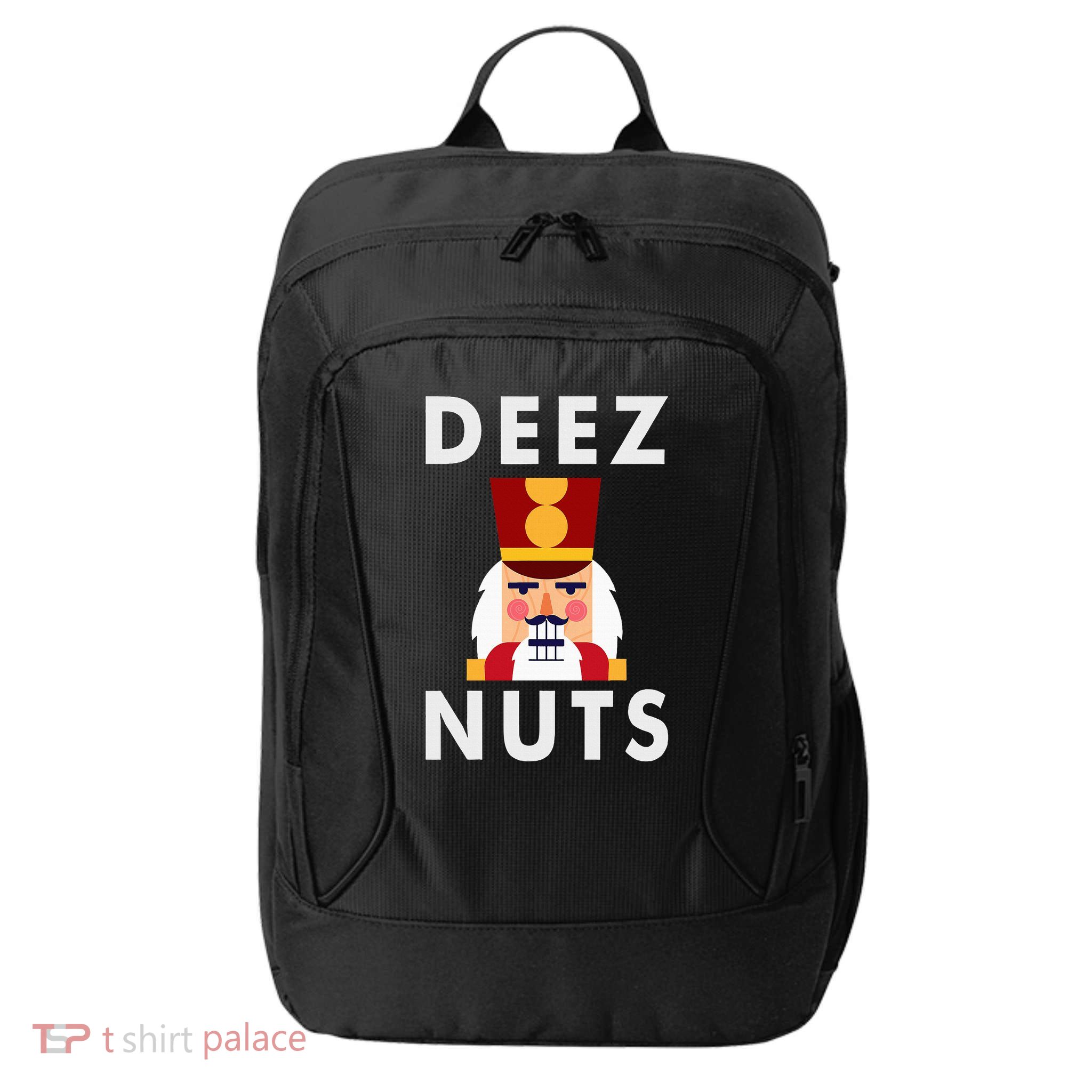 Deez Nuts Funny Christmas Nutcracker City Backpack