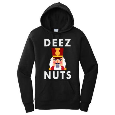 Deez Nuts Funny Christmas Nutcracker Women's Pullover Hoodie