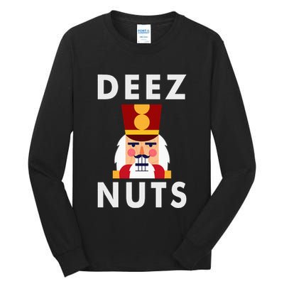 Deez Nuts Funny Christmas Nutcracker Tall Long Sleeve T-Shirt