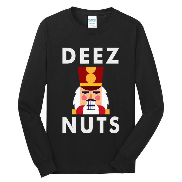 Deez Nuts Funny Christmas Nutcracker Tall Long Sleeve T-Shirt
