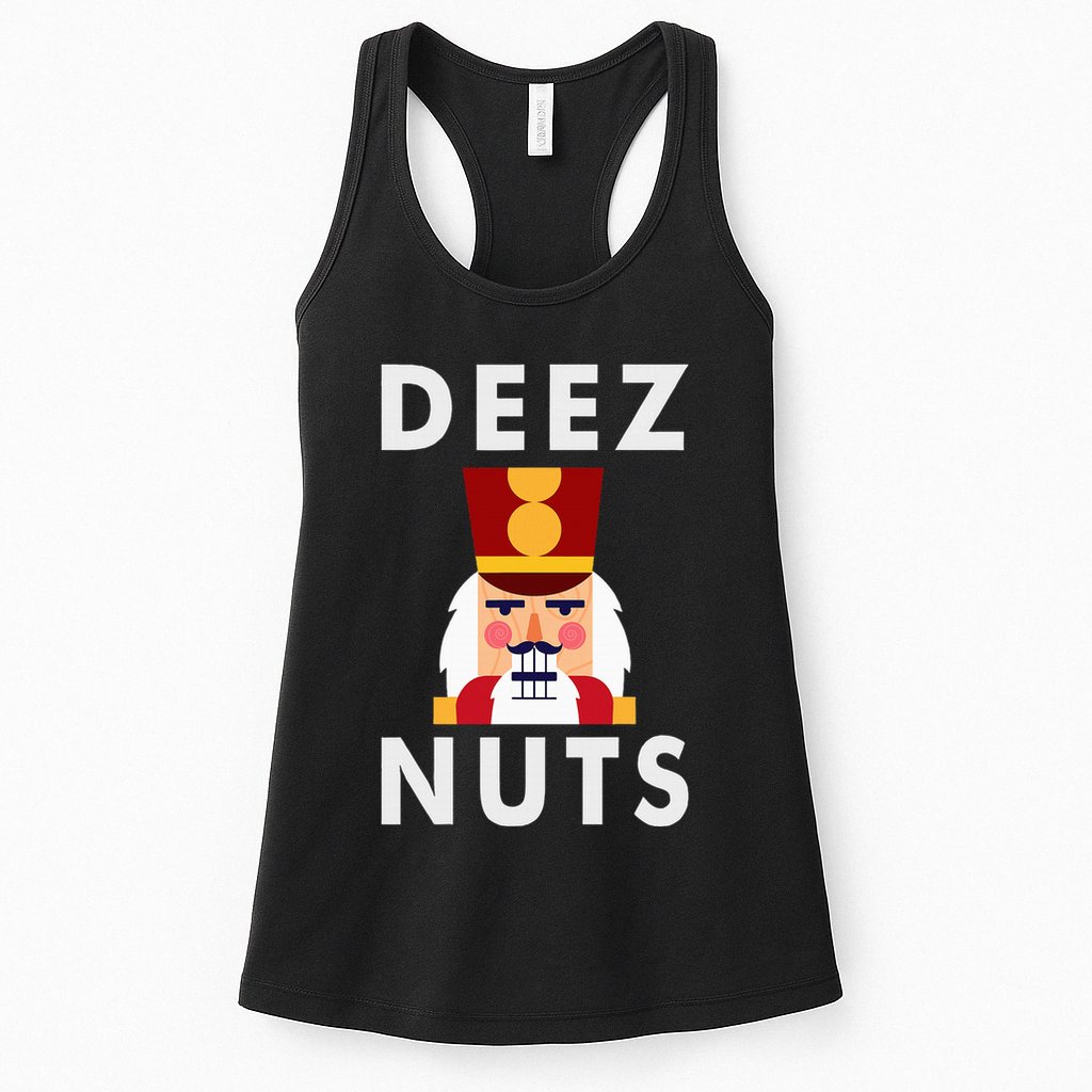 Deez Nuts Funny Christmas Nutcracker Womens Tank Top