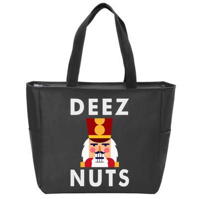 Deez Nuts Funny Christmas Nutcracker Zip Tote Bag
