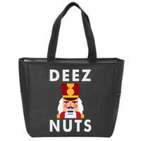 Deez Nuts Funny Christmas Nutcracker Zip Tote Bag