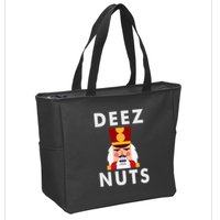 Deez Nuts Funny Christmas Nutcracker Zip Tote Bag
