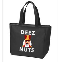 Deez Nuts Funny Christmas Nutcracker Zip Tote Bag