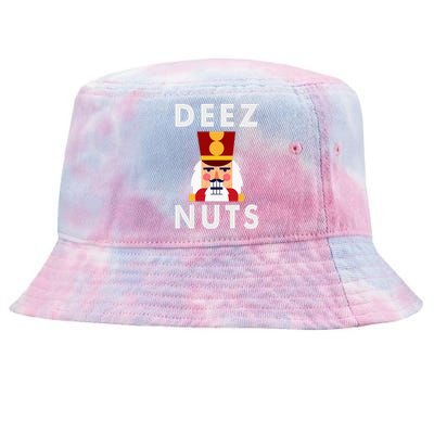 Deez Nuts Funny Christmas Nutcracker Tie-Dyed Bucket Hat