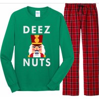 Deez Nuts Funny Christmas Nutcracker Long Sleeve Pajama Set