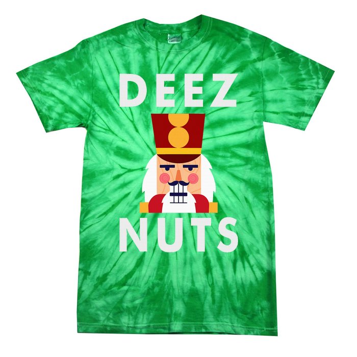 Deez Nuts Funny Christmas Nutcracker Tie-Dye T-Shirt