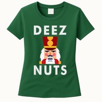 Deez Nuts Funny Christmas Nutcracker Womens T-Shirt