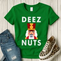 Deez Nuts Funny Christmas Nutcracker Womens T-Shirt
