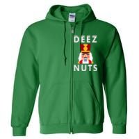 Deez Nuts Funny Christmas Nutcracker Full Zip Hoodie