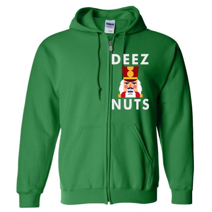 Deez Nuts Funny Christmas Nutcracker Full Zip Hoodie