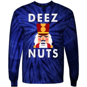 Deez Nuts Funny Christmas Nutcracker Tie-Dye Long Sleeve Shirt