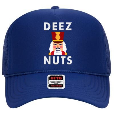 Deez Nuts Funny Christmas Nutcracker High Crown Mesh Back Trucker Hat