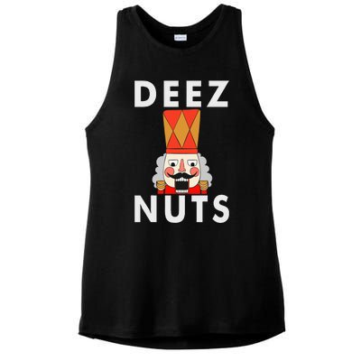 Deez Nuts Funny Christmas Nutcracker Ladies PosiCharge Tri-Blend Wicking Tank