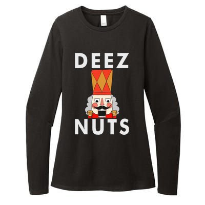 Deez Nuts Funny Christmas Nutcracker Womens CVC Long Sleeve Shirt