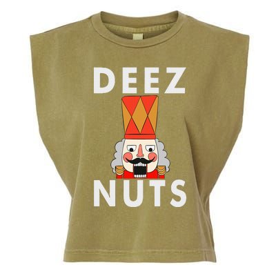 Deez Nuts Funny Christmas Nutcracker Garment-Dyed Women's Muscle Tee