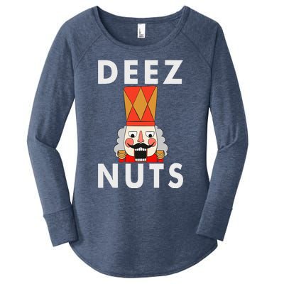 Deez Nuts Funny Christmas Nutcracker Women's Perfect Tri Tunic Long Sleeve Shirt