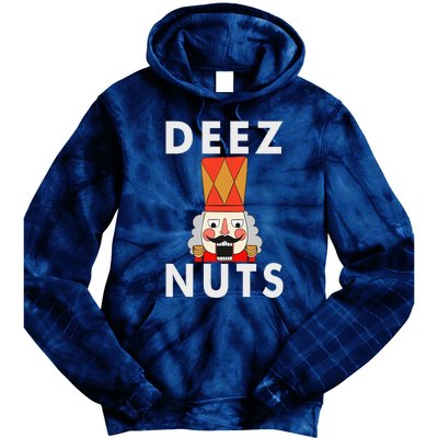 Deez Nuts Funny Christmas Nutcracker Tie Dye Hoodie