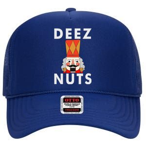 Deez Nuts Funny Christmas Nutcracker High Crown Mesh Back Trucker Hat