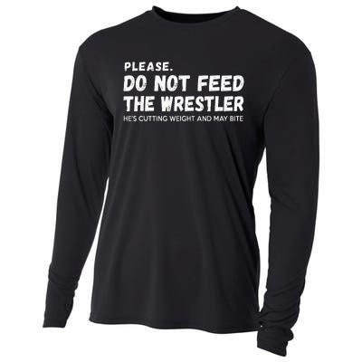 Do Not Feed The Wrestler  Wrestler Gift For Wrestling Coach Cooling Performance Long Sleeve Crew