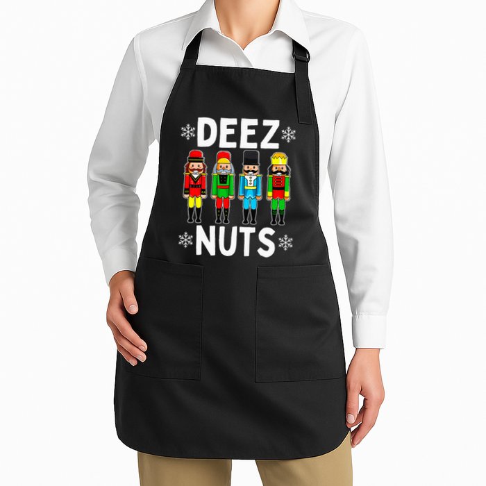 Deez Nuts Funny Nutcracker Christmas Meme Full-Length Apron With Pockets