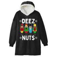 Deez Nuts Funny Nutcracker Christmas Meme Hooded Wearable Blanket